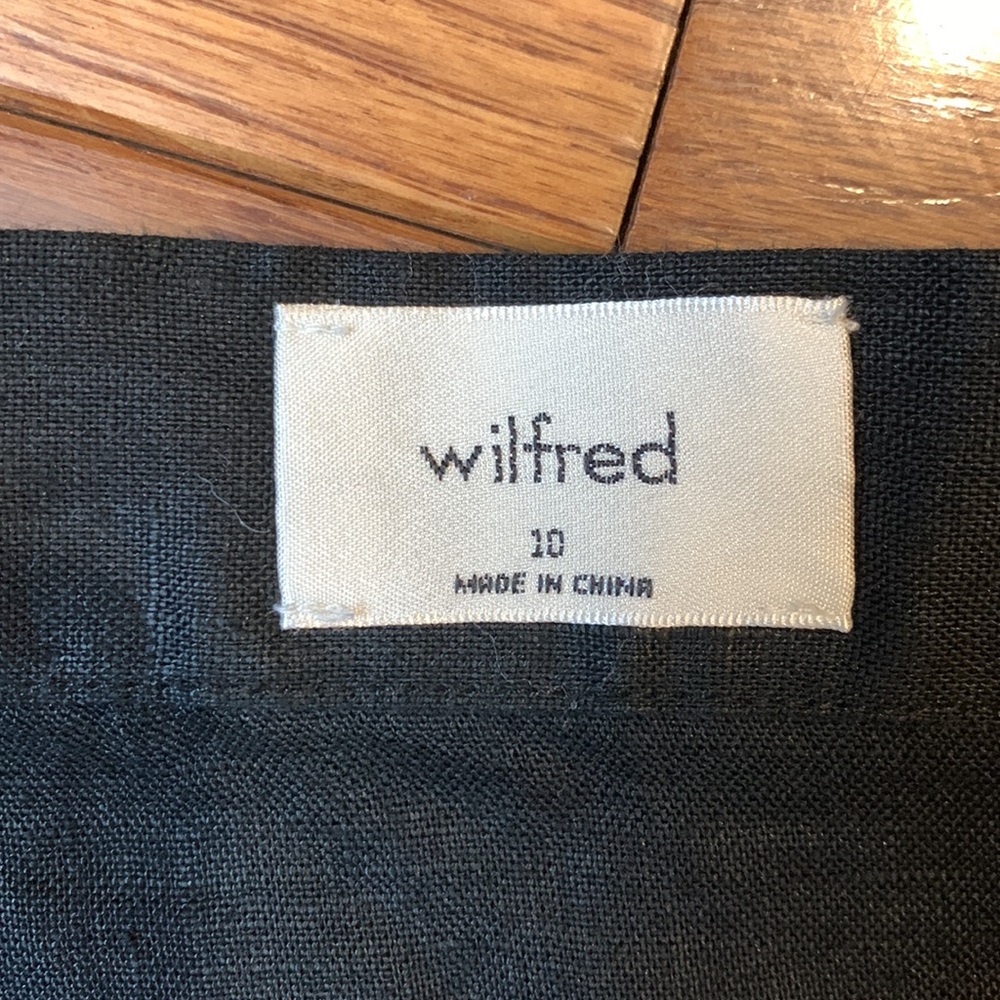 Aritzia Wilfred Chariot High-Waisted Black Linen Midi Skirt NWT - Picture 11 of 12